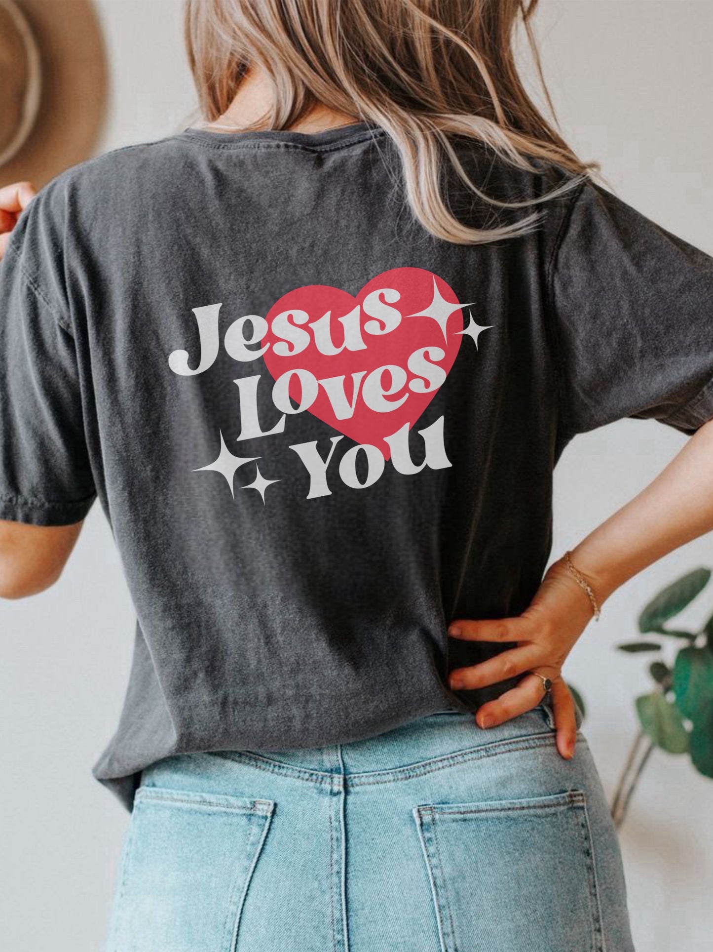 Jesus heart garment-dyed heavyweight t-shirt